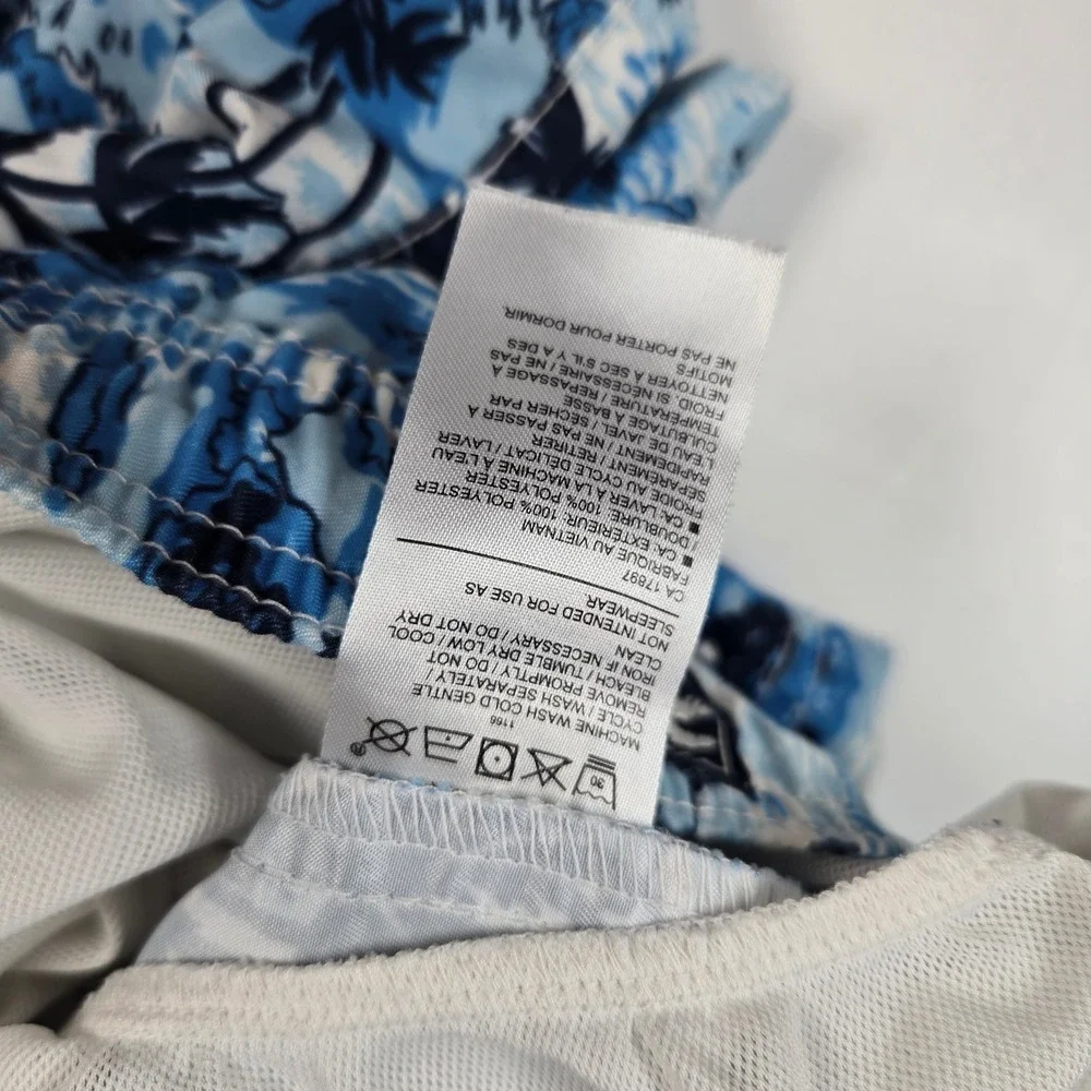 Janie and‎ Jack Swim Trunks Boys 10 Blue Tropical Palm Tree Print Beach Shorts